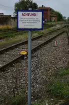 Schild im Bahnhof H�ffenhardt. 6.10.2013