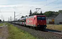 145-CL 012 f�hrte am 04.10.13 einen Autozug durch Braschwitz Richtung Magdeburg.