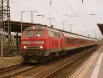 Am 06.10.2013 kamen 218 458 und 218 453 mit dem Stammstrecken-Shuttle IC 18648 von Hannover nach Berlin �ber Stendal.