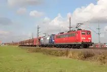 151 147-6 (275) & 151 081-7 (272) in RBH Diensten bei Porz(Rhein) am 18.10.2013