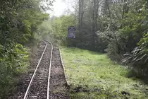 Hst. Petyer�k Tanya der B�rs�ny Kisvas�t, Blickrichtung Szob, am 28.September 2013.
