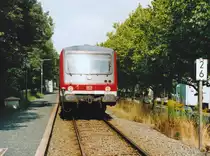 628 331 hielt am 30.8.05 als RB nach Gie�en Hbf an der vorletzten Station Licher Stra�e.
