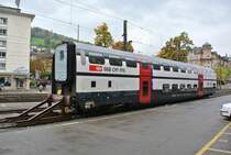 Der B 50 85 26-94 133-3 steht abgestellt hinter dem Bahnhof St. Gallen, 20.10.2013.