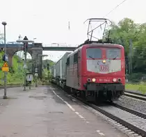 151 134-4 mit KLV-Zug in Fahrtrichtung Norden. Aufgenommen in Eichenberg am 13.06.2013.