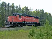 Palouse River & Coulee City Railroad 3517 am 08.09.2013 an einem Abstellgleis zwischen Whitefish und Eureka.