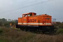 Hier 345 261-2 als Lz, auf Rangierfahrt am 9.10.2013 in Schwedt(Oder) Hbf.