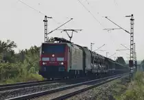 189 063-1 mit einen gemischten G�terzug Richtung Norden am 02.10.13