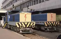 Am 14.4.1989 standen noch diese beiden ehemaligen Elektroloks als Trafoanlagen
VF 10 und VF 11 im Bahnhof Deli Pu. in Budapest.
