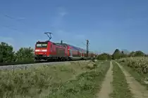 146 109-4 mit einem RE nach Offenburg am Nachmittag des 19.10.13 bei H�gelheim.