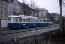 Z�rich VBZ Tram 6 (B 730) Gessnerallee im Februar 1994.