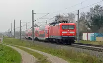 112 170 f�hrt am 16.11.13 einen RE von Halle(S) nach Uelzen durch Braschwitz.