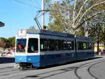 VBZ - Tram Be 4/6 2062 unterwegs als Fahrschule in der Stadt Z�rich am 17.10.2013