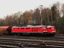 232 330 und 232 384 zusehen am 21.11.13 in Marktredwitz.