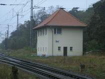 Fdl Stellwerk von Demmin an der Einfahrt aus Richtung Neubrandenburg am 02.November 2013.