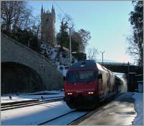 Pulverschnee in Vevey ist weitaus seltener, als der hier zu sehende IR mit der SBB Re 460 071-4. 
10. Feb. 2013