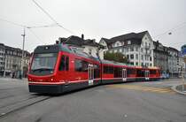 Be 4/8 112 f�hrt am Bahnhof Solothurn ein. Die Aufnahme stammt vom 02.11.2011.