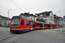 Be 4/8 112 f�hrt am Bahnhof Solothurn ein. Die Aufnahme stammt vom 02.11.2011.