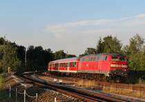 Am 27.Juli 2013 verlie� 218 488 mit einem RE den Kemptener Hbf in Richtung Buchloe.