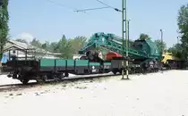 Schienen Dampfkran der MAV für 65 to.
Ausgestellt am 23.5.2002 im Eisenbahn Museum Budapest Ujpest.