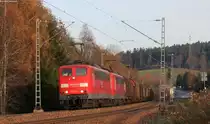 151 141-9 und 151 169-0 mit dem EK 55834 bei St.Georgen 18.11.13