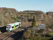 Ein 650 der Vogtlandbahn zusehen am 25.11.13 in J�ssnitz.