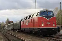 Lok 20 der WFL (228 501-3) bei einer Charityfahrt der Dampflokgemeinschaft Brandenburg auf der Rückfahrt von Ketzin nach Berlin am 03.11.2013.