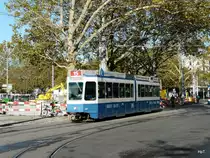 VBZ - Tram Be 4/6 2001 unterwegs auf der Linie 15 in Zürich am 17.10.2013