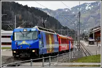 RE 1041 nach Davos Platz mit Ge 4/4 III 652  Vaz/Obervaz Lenzerheide-Valbella  verlässt Schiers. (28.11.2013)