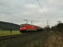 185 281-3 in Hermannspiegel am 18.12.13 Richtung Süden.