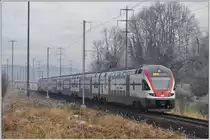 RE3822 nach St.Gallen mit 511 015 bei Rüthi SG. (18.12.2013)
