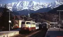 113 269-5 im März 1994 im Bahnhof Garmisch-Partenkirchen