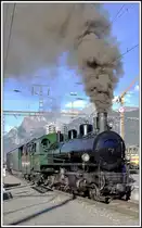 Clà Ferrovia - Reise ins Lichterland bei der RhB. G 4/5 108  Engiadina  wird den Extrazug für Kinder nach Valendas-Sagogn in der Rheinschlucht ziehen. Landquart.(21.12.2013) 