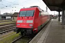 Am 21.12.2013 stand die Hamburger 101 002-4 abgestellt in Basel Bad Bf und wartet auf ihren neuen Einsatz.