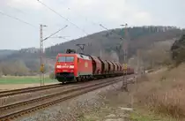 152 050-1 mit einem Ganzzug aus Tanoos am 19.04.2013 bei Salzderhelden