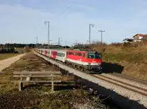 Die 1142 640 mit einem M nach Salzburg am 24.12.2013 unterwegs bei Teisendorf.