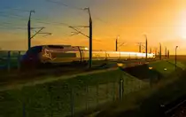 Thalys 4536 kommt aus Paris Nord im Richtiug Amsterdam. In die Nähe von Flughafen Schiphol. 30/11/2013.