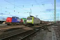 185 541-0 beim Umsetzten von Gleis 7 auf Gleis 5 am Mittag des 24.12.13 im G�terbahnhof Freiburg (Breisgau).