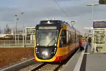 Nun führt die neue S-Bahn-Linie S42 schon bis Neckarsulm. Zur Zeit ist hier noch Endstadion, so auch für den AVG-Triebwagen 944 am Freitag den 3.1.2014