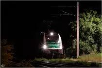 Kurz nach Mitternacht erreichte am 17.08.12 die 1216.960 mit einem Güterzug ihren Zielbahnhof Ebenfurth, und fuhr anschließend auf ihre Parkposition wo sie den Rest der Nacht verbrachte.
