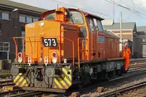 RBH 573 rangierte am 29.1.14 in Gladbeck-West.