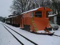 Trotz Schnee gab es für den Schneepflug,am 26.Januar 2014,keinen Einsatz,so konnte der Schneepflug abgestellt in Putbus bleiben.