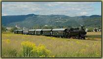 93.1332 der NbiK (Nostalgiebahnen in K�rnten) bei der R�ckfahrt von Faak am See nach Ferlach am 31.8.2006 als Sdz R 16464 kurz nach Weitzelsdorf. Im Hintergrund zu sehen, die Heimat der NbiK, Weitzelsdorf. Detail am Rande: Die ca. 10 Kilometer lange Strecke zwischen Weitzelsdorf und Ferlach ist im Besitz der NbiK!