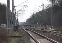 4.3.2012 Schönwalde (Kr. Nauen) aus dem Bahnhof mit 2 Überholungsgleisen wurde eine Überleitstelle. 152 016 im Hintergrund.
