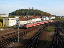 218 271 mit RE 4008 in Schwandorf (19.10.2006)