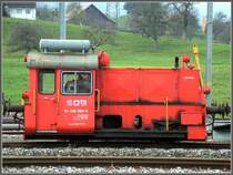 Eine ehemalige K�f Tm 236 008-9  Mandarinli  in Samstagern. Der Spitzname ist vermutlich auf die Farbe und Gr�sse zur�ckzuf�hren.
(10.11.2006)