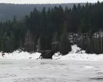 Auf Grund der abgelssenen Talsperre Eibenstock, kann man den Schönheider Tunnel der ehem. Streckenstück zwischen Eibenstock unt Bf und Schönheide Ost am 03.02.14 sehen. Hier die Seite Richtung Eibenstock.