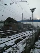 Wärtersignal,am 03.Februar 2014,in Bergen/Rügen.Zustimmung zur Vorbeifahrt erfolgt vom zuerkennen Fdl-Stellwerk B2 aus.