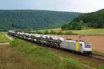 185 681 (PCT) mit Autozug bei Harrbach (07.09.2013)