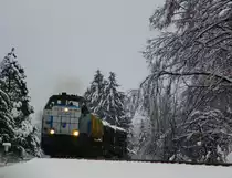 Güterzug 71374 verkehrt normalerweise aussschliesslich am Köflacher Ast und bedient fallweise das Hasslacher Werk in Preding. Am 4.Februar 2014 kam DH1700.2 mit 5 Wagen durch Frauental gerauscht. Grund dafür war ein Triebfahrzeugwechsel in Deutschlandsberg da für die Abraumtransporte der Tank von 1700.1 recht Leer geworden war. 