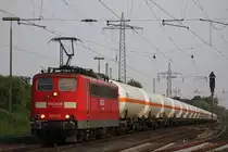151 071 am 11.6.13 mit einem Gaswagenzug in Ratingen-Lintorf.